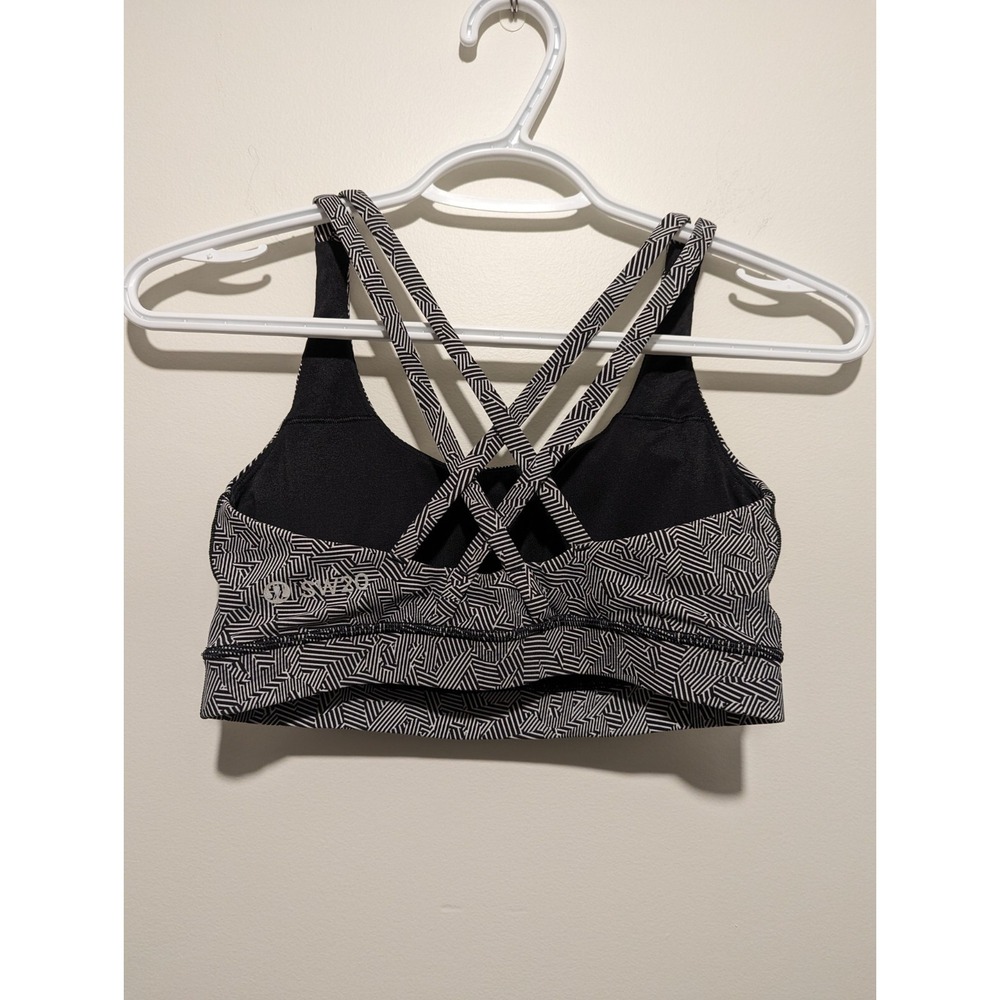 Lululemon RARE Seawheeze 2020 Energy Bra Size‎ 6 Black White - Picture 2 of 4